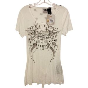 HARLEY DAVIDSON SHORT SLEEVE OPEN TIE BACK